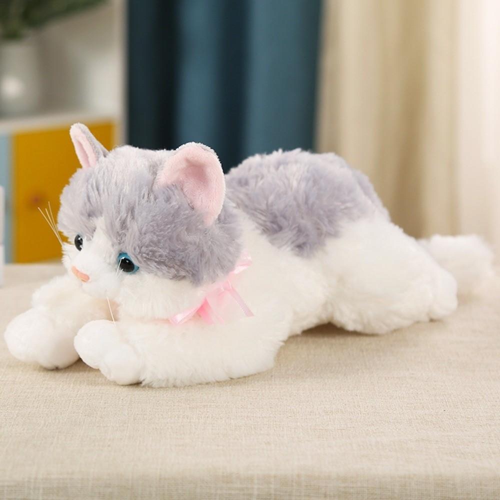 Cute 30Cm Simulation Cat Soft Fluffy Realistic Voiced Cat Soothing