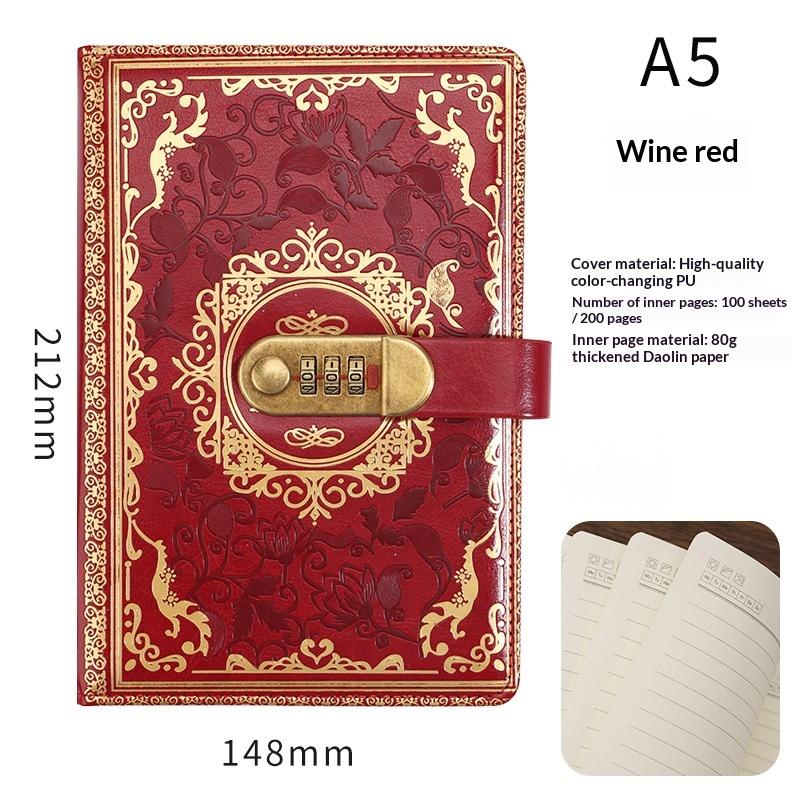 Secure Password Lockable Notebook Organizer Planner for Office School Personal Use Diary with Ample Storage Space