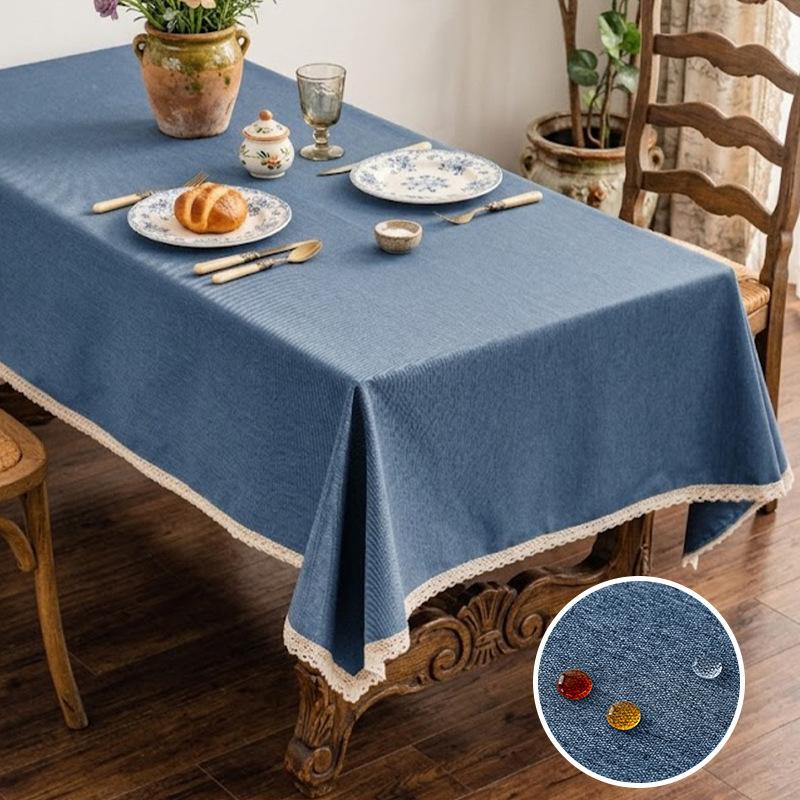 

Laminated lace restaurant waterproof and anti-spicy oil dining table cloth, household coffee table solid color tablecloth 60*120cm