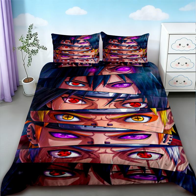 Duvet Cover Naruto Anime Cartoon Bedding Set Comforter Cover Queen King Size Teens Bedroom Dormitory Home Gifts Soft Comfortable