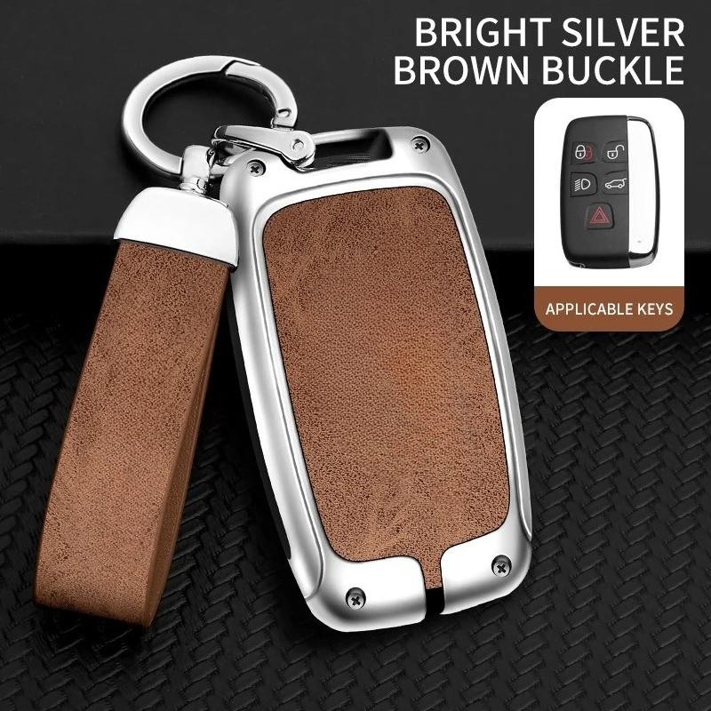 Zinc Alloy Leather Car Key Case Cover Keyless Protection Shell For Land Rover A9 Range Rover Sport Evoque Freelander Discovery