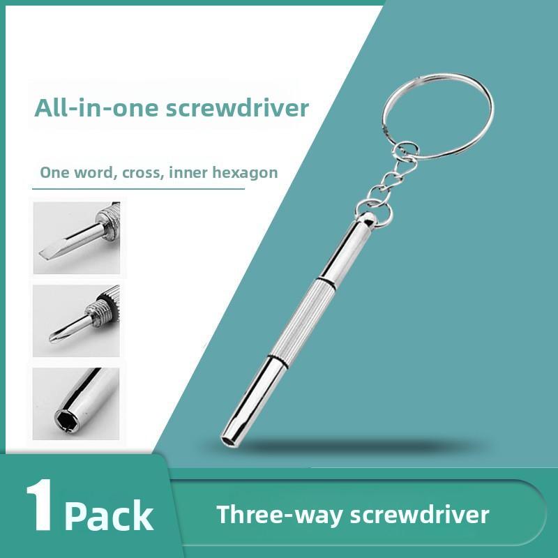 Portable Screriver Keychain Glasses Repair Tool Multifunctional Phillips And Flat Head Handyman Hardware Screriver