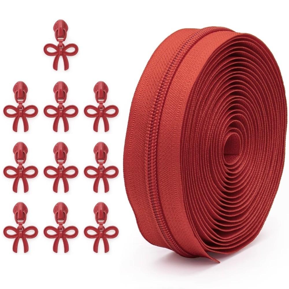 No.5 Bow Nylon Zipper Tape with Various Zipper Sliders 4.5m Zipper 10 Zipper Puller Invisible Zipper Replacements DIY Repair