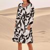 Women's 3/4 Sleeved Printed Fashion Loose Casual Dress