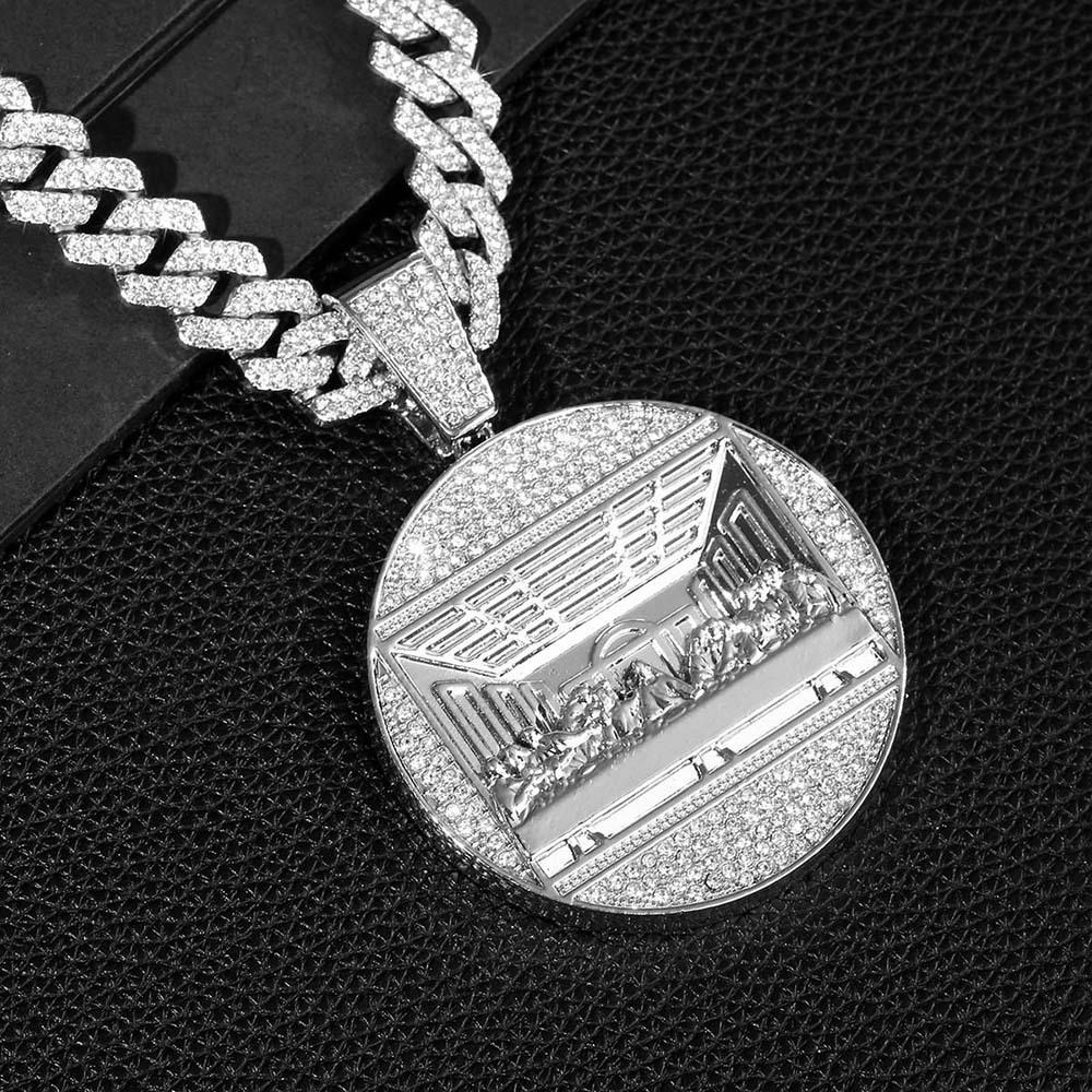European-American Exaggerated Hip Hop Rhinestone Pendant Jewelry for Men & Women