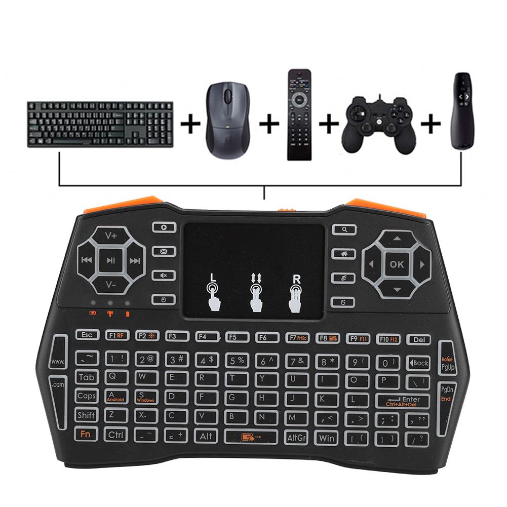 I8plus Lithium-Batterie LED-Hintergrundbeleuchtung Drahtlose Multifunktionale Mini-Tastatur mit Touchpad