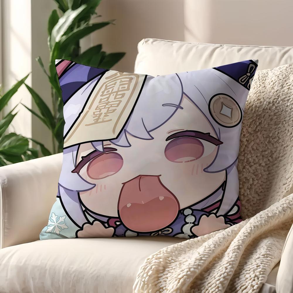 Kawaii Chibi Genshin Impact Characters cushion cover For Pillow Printing Sofa Decoration Home Car Room Office Nordic Simplicity