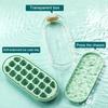 Press-to-Release Ice Cube Tray with Lid No-Touch Silicone Mold for Easy Release Food-Grade Leak-Proof Integrated Storage Box Home Bar Essential