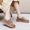 Women's British Style Retro Leather Flats - Casual Spring/Autumn Shoes