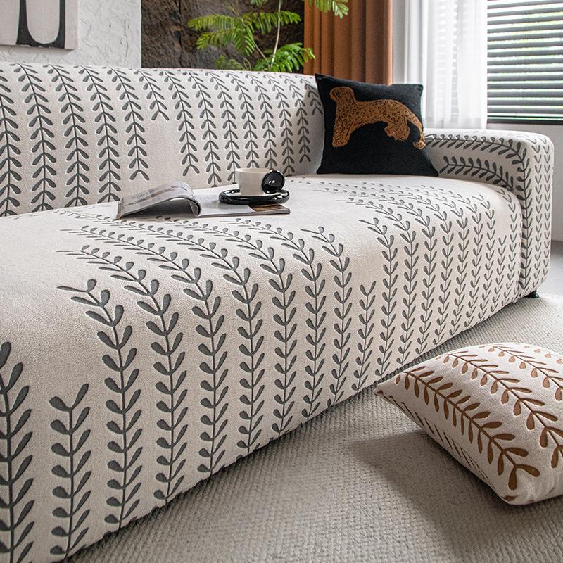 

Simple Style Jacquard Fleece All-Inclusive Sofa Cover, Four-Season Non-Slip Sofa Cover, Seat Cushion 70-90cm