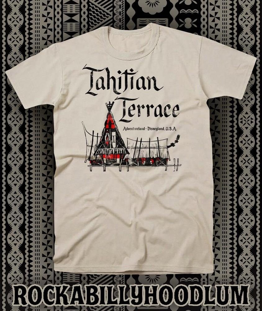 

Retro Tiki Art Tee T Shirt Cotton Bar Mug Restaurant Tahitian Terrace CA XL