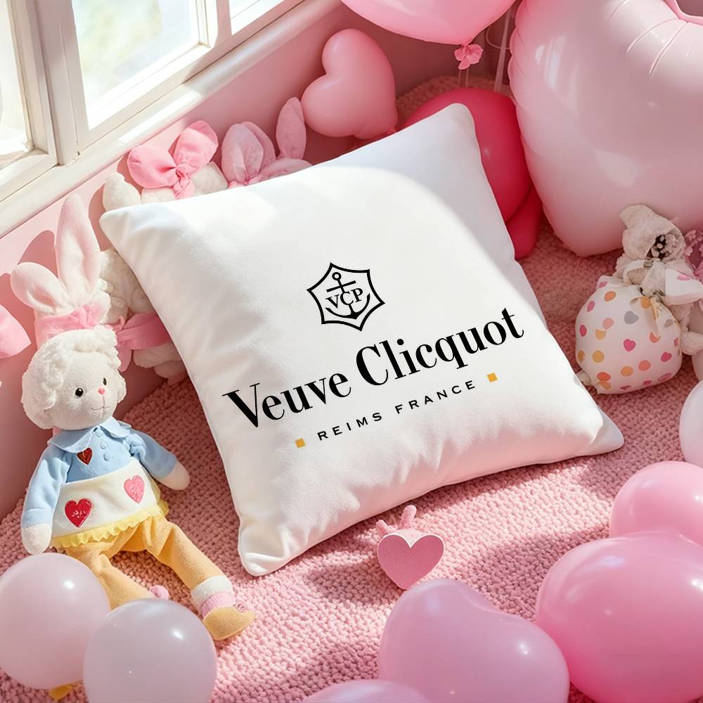 Luxury Fashion V-Veuve C-Clicquot Pillow Case Comfort Sofa Bed Silky Elegant Invisible Zipper Custom Decorative Cushion Cover