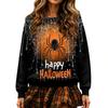 Women's Halloween Print Long Sleeve Neck Pullover Sweatshirt