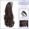 Hair Hoop Half Headband Wig Korean Style Long Wavy Curly  Hair Gray Wide Knit Headband Wig  Party