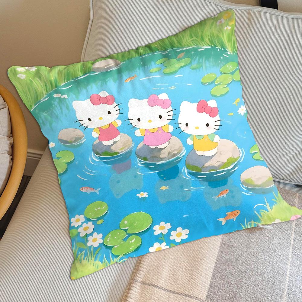 Pillows Decorative Sofa Cushions Kawaii H-Hellocats Pillowcase 45X45 Cushion Cover Ornamental Pillow Cases Home Decor Items More