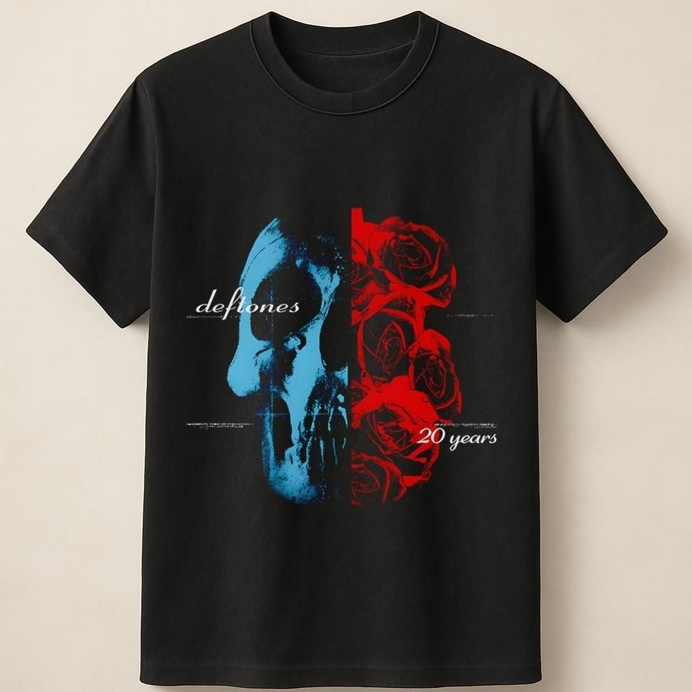 Deftones 20 Years Skull And Roses Shirt Vintage Rock Band Fan Tee Unisex T Shirt Unisex T-Shirt XXL