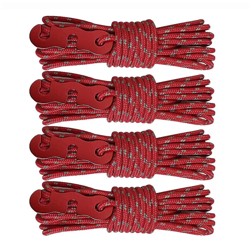 4 Pcs Tent Rope Hiking Wire Camping Supplies Firm Structure Multifunctional Windproof Outdoor Lanyard Reflective Safety