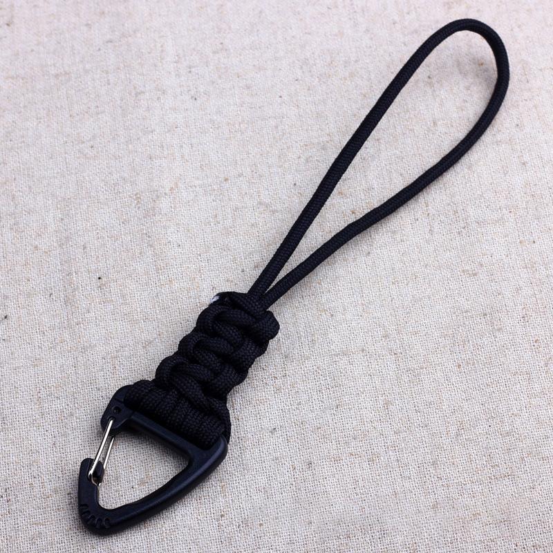 1Pcs 20cm 6 Styles Paracord Keychain Military Braided Nylon Lanyard Metal Triangle Buckle High Strength Parachute Cord Carabiner