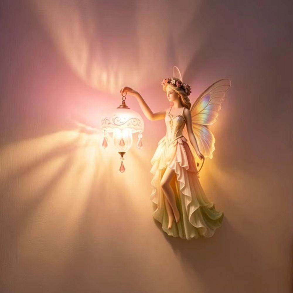 Luminária de Parede de Fada Sonhadora Luz de Noite Vintage Luminária de Parede Criativa Quarto de Bebê