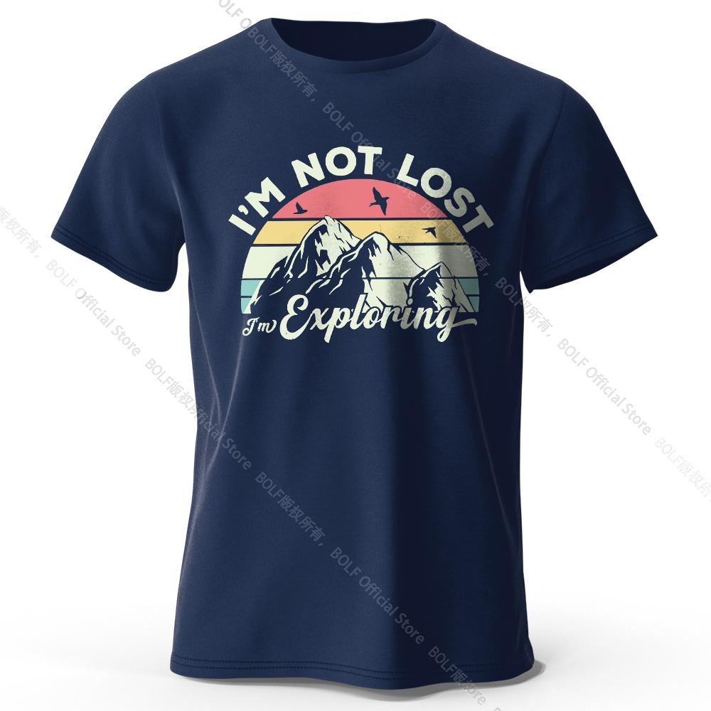 Men's I Am Not Lost Printed T-Shirt 100% Cotton Oversized Slogan Graphic Tees for Women Summer Tops Urban Streetwear