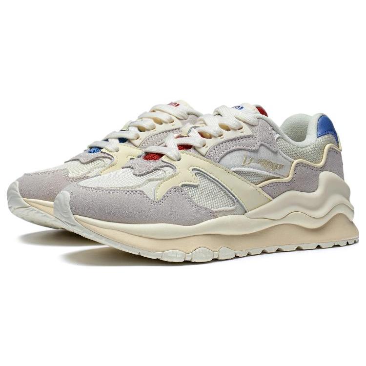 LiNing 001 Mountains And Seas Anti-Slip Wear-Resistant Low-Top Sports Casual Shoes Women's Ecru Custard AZGT008-2