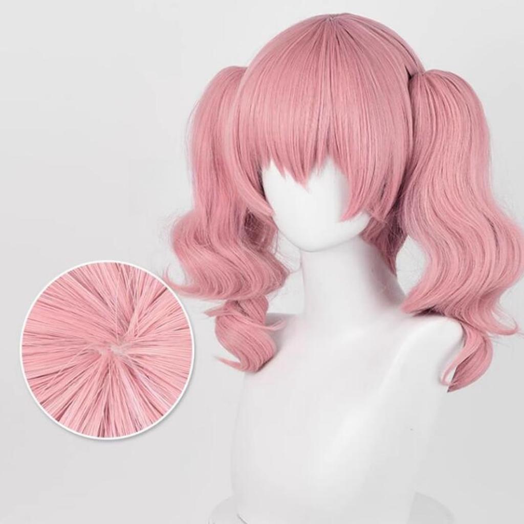 LAOBAO Cosplay Perücke - Roromiya Karuta - Zöpfe, Pink, Lange Locken, Hitzebeständig, Kostümperücke, Party, Festival, Halloween, Kostüm (Roromiya Ka
