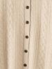 Women's Thickened Hollow-Out Cashmere Cardigan, Round Neck, Button-Up, Long Sleeve Wool Outerwear with Drop Shoulders.