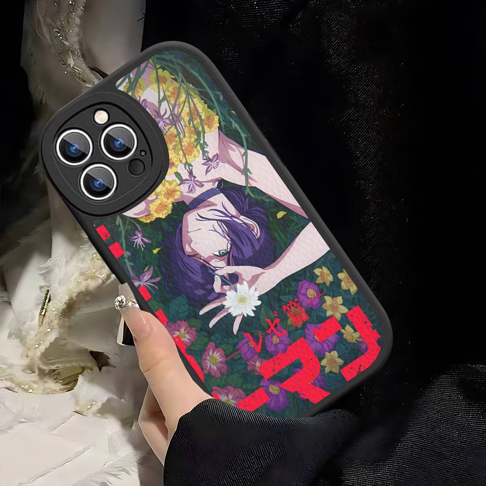 

Anime Chainsaw Man Comics Leather Phone Case For IPhone 16 16e 15 14 13 12 11 Pro Max Plus Mini Cover iphone 12