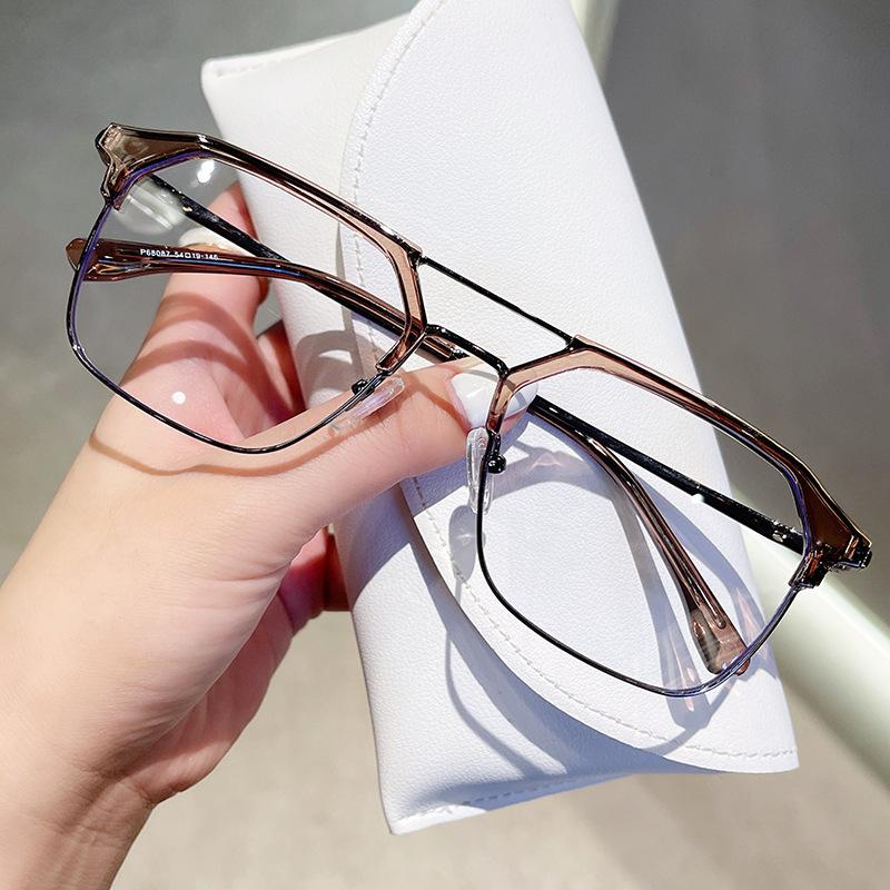 Unisex Vintage Near Sight Eyeglasses Trendy Square Frame Myopia Glasses for Women Men Retro Double Bridge Minus Diopter Glasses