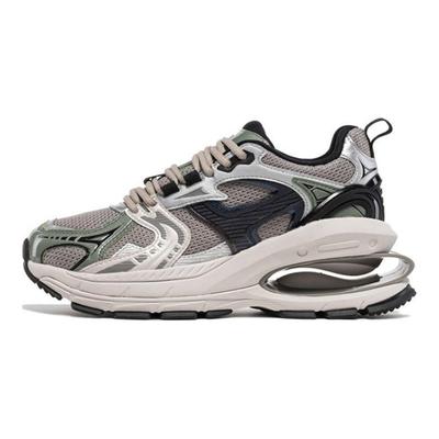 Li Ning Project Bequeme Mode Stoßdämpfend Langlebig Low Top Dad Schuhe Damenschuhe Grau Schwarz AGCT134-2
