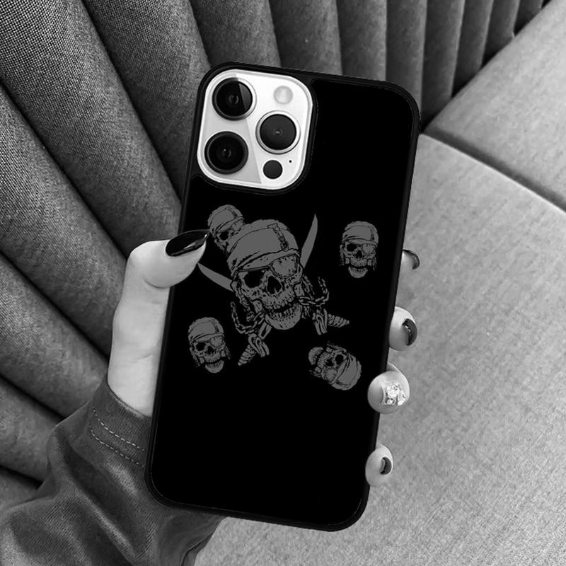 Pirate Skull Phone Case For iPhone 17 Air 16 16e 15 13 14 Pro Max 11 12 Plus 2022 MAX Shell Cover Coque