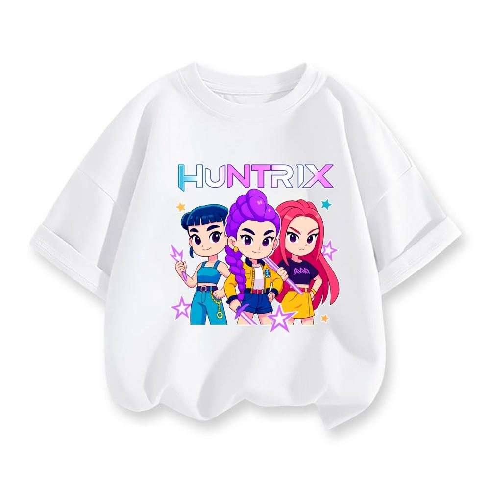Y2K KPop Demon Hunters Kids T-shirt Cartoon Figure Printed Tops Tees Boys Girls Casual Short Sleeve Tshirt Children's Clothing