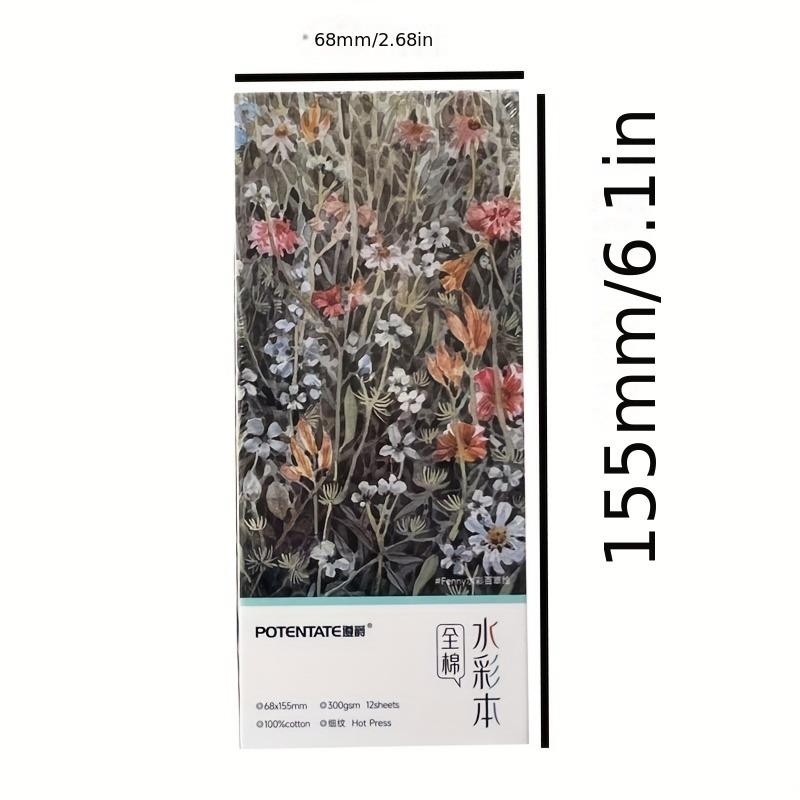 Премиальный акварельный скетчбук, Портативный и прочный для художников в движении 6.81cm x 15.49cm