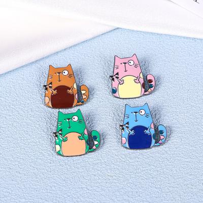 Fashion Cute Colored Spotted Kitten Brooch Creative Cute Cat Pin Clothing Animal Accessories