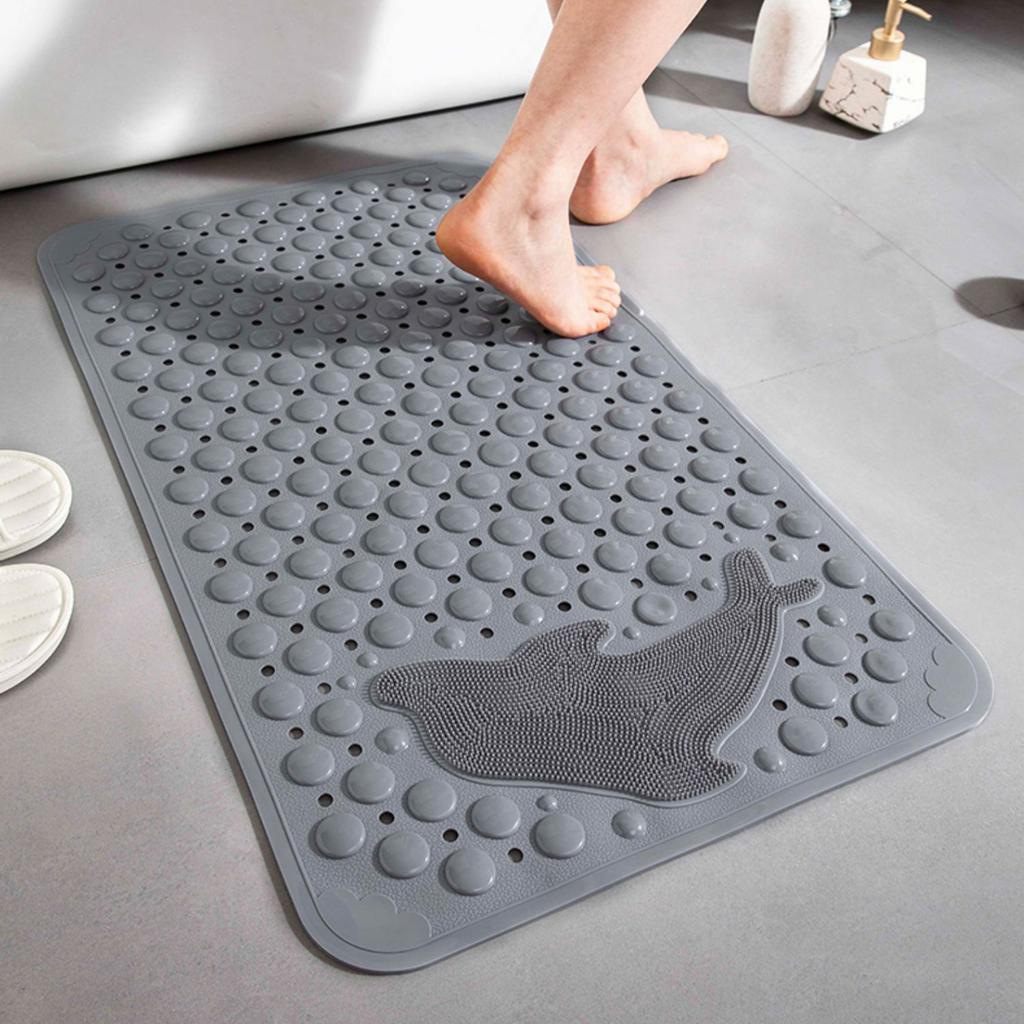Tapis Anti-Glisse Salle de Bain PVC Douche Anti-Chute Tapis de Pied Épaissi Dauphin Massage Sol Salle de Bain Tapis de Bain Tapis de Douche