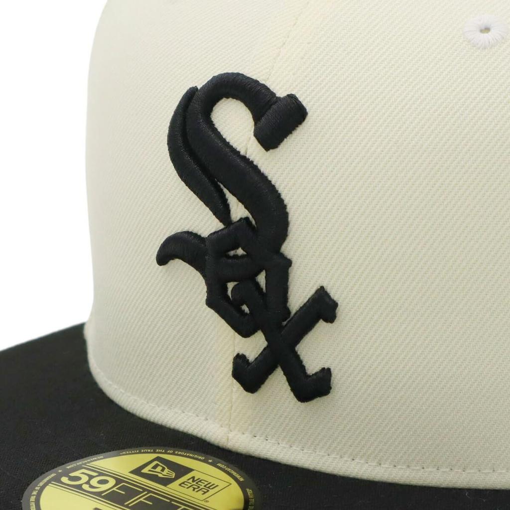 New Era 59FIFTY Cap MLB Chicago White Sox CWS SIDE PATCH ONSPOTZ and Flat Summer Sun UV Protection (14666277, NER35C4225), Chrome/Black/White, 2-Tone,