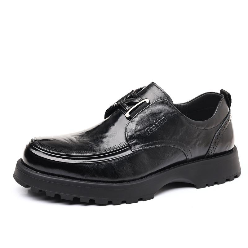 

Первый слой коровьей кожи Новая мужская повседневная кожаная обувь Натуральная кожа Деловые одинарные туфли Мужская легкая толстая подошва Легкая роскошь Тренд Мужская обувь 44