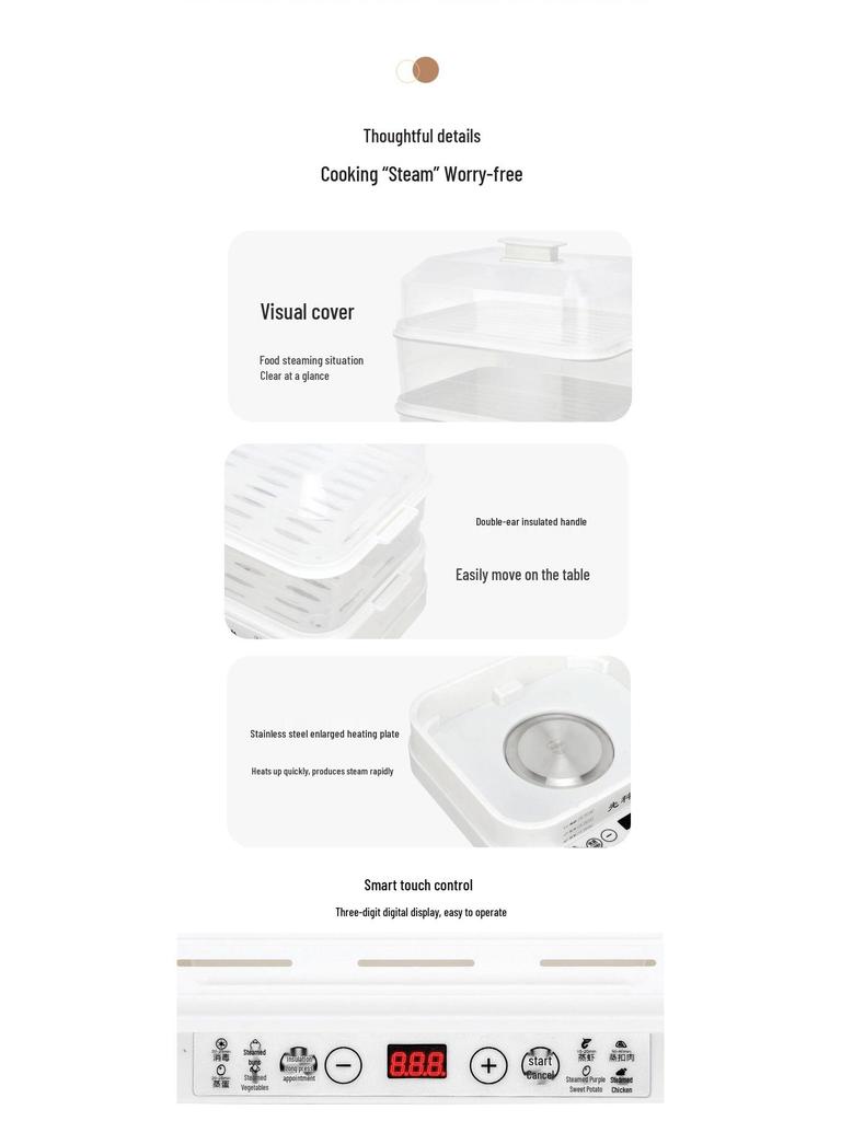 Sencor Multifunctional Three-Layer Electric Steamer with Automatic Power-Off and All-in-One Cooking Capabilities