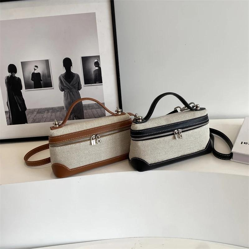 Γυναικεία τσάντα ώμου με φερμουάρ, καμβάς απλές τσάντες μονόχρωμες τσάντες χιαστί Μόδα