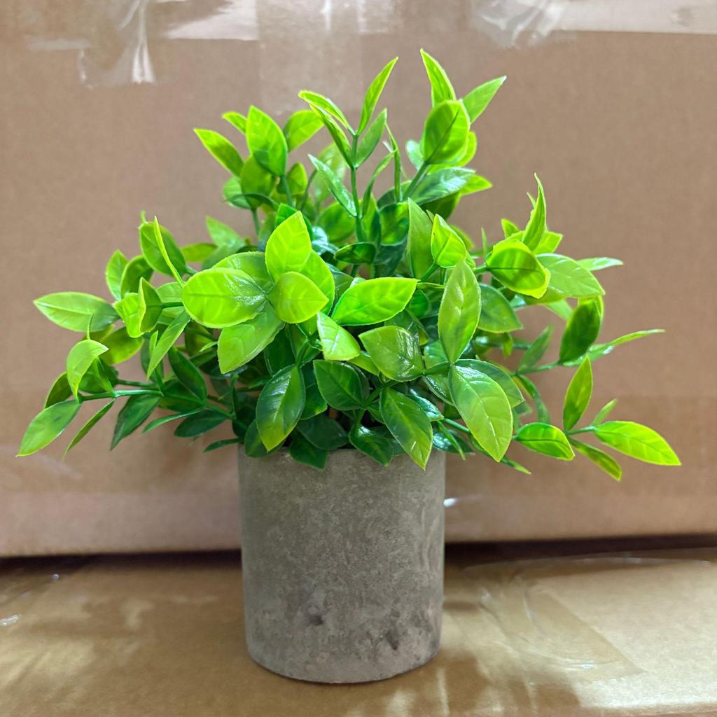 Small Potted Eucalyptus Artificial Plant for Shelf, Desk, or Table Decoration