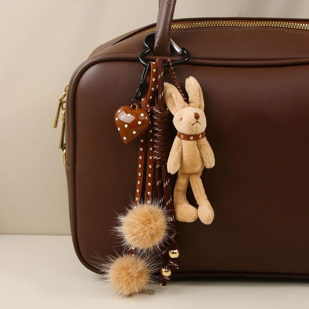 Hanging Ornament Bear Plush Keychain Backpack Heart Pendant Fashion Rabbit Pendant Jewelry Gift
