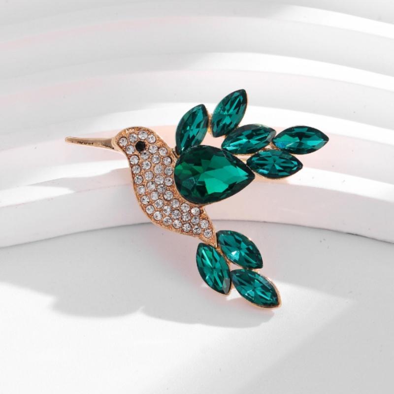 New Shiny Rhinestone Crystal Parrot Bird Brooch Vintage Animal Badge Lapel Pin Suit Coat Dress Party Jewelry Accessories Gifts