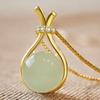Bead Lucky Bag Rhinestones Women Inlaid Necklace Shining Pendant Adjustable Female Elegant Necklace Accessories