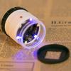 30X Lens Cylindrical Magnifier Magnifying Glass Jewelry Loupe with LED Light