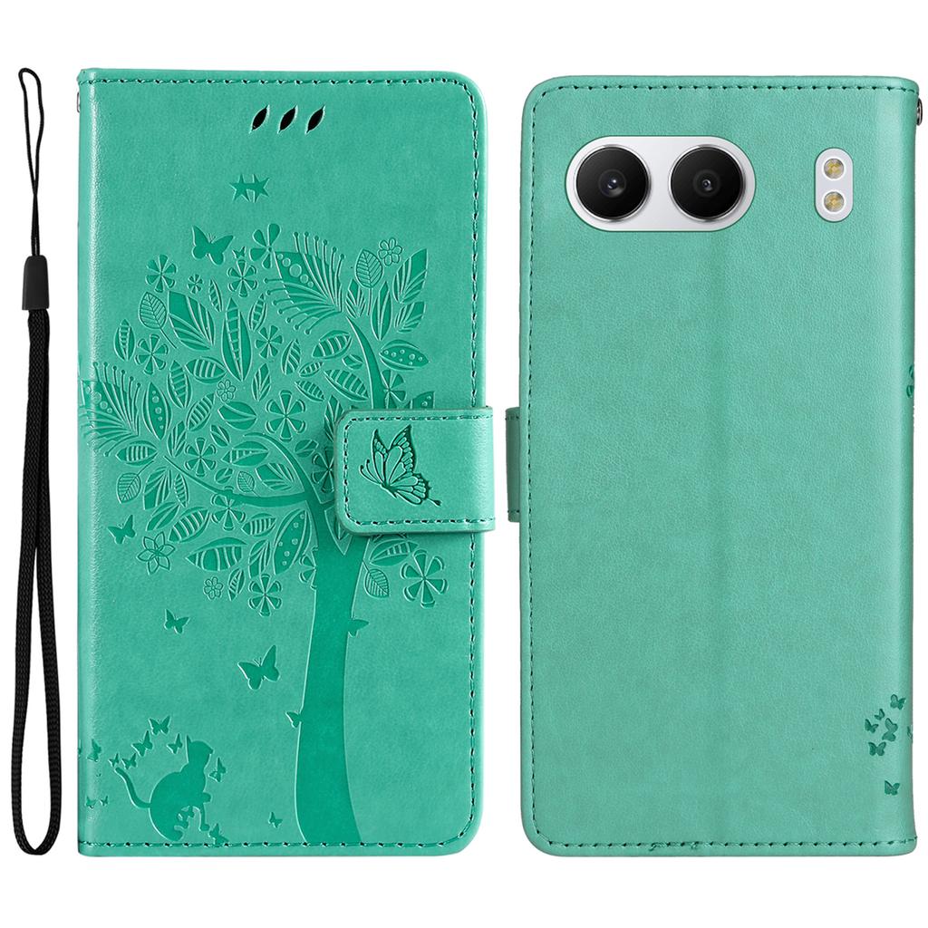 For OnePlus Nord 4 Phone Case with Stand Cat Tree Pattern Leather Wallet Mobile Cover