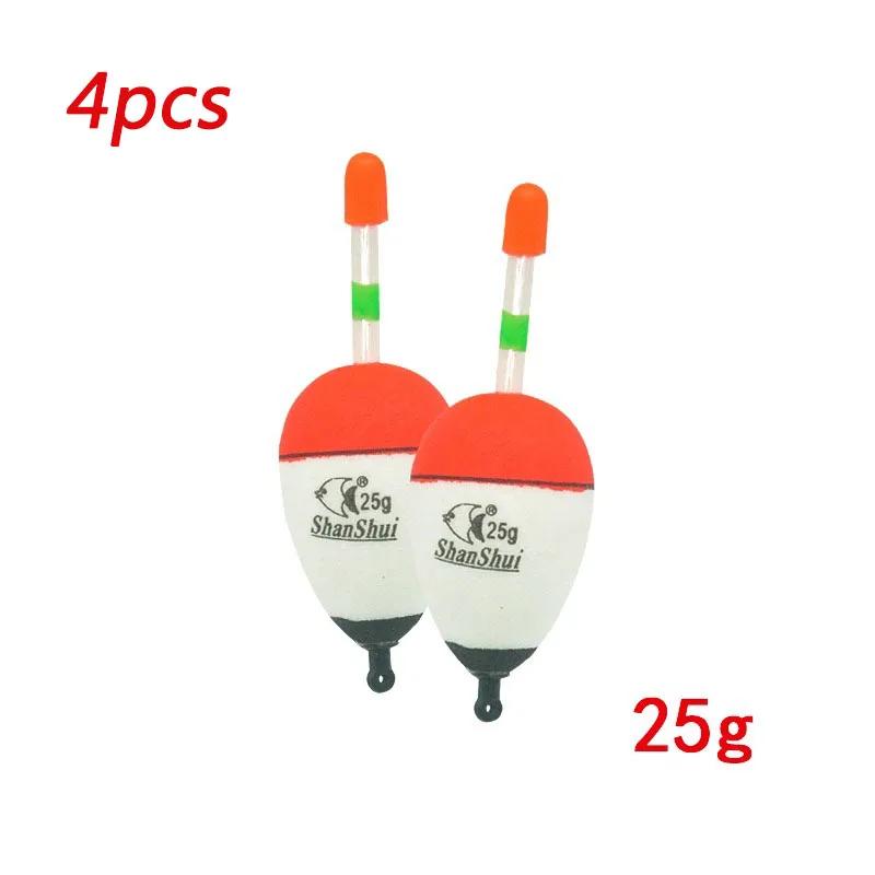 2/4Pcs EVA Luminous Fishing Night Float Light Stick Foam Plastic Bobber Sea Rock Fishing Buoyancy 10/20/30/40/50/60g/70/80g