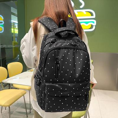 Japonský batoh s puntíky pro středoškoláky - Unisex, Ideální pro doučování a cestování