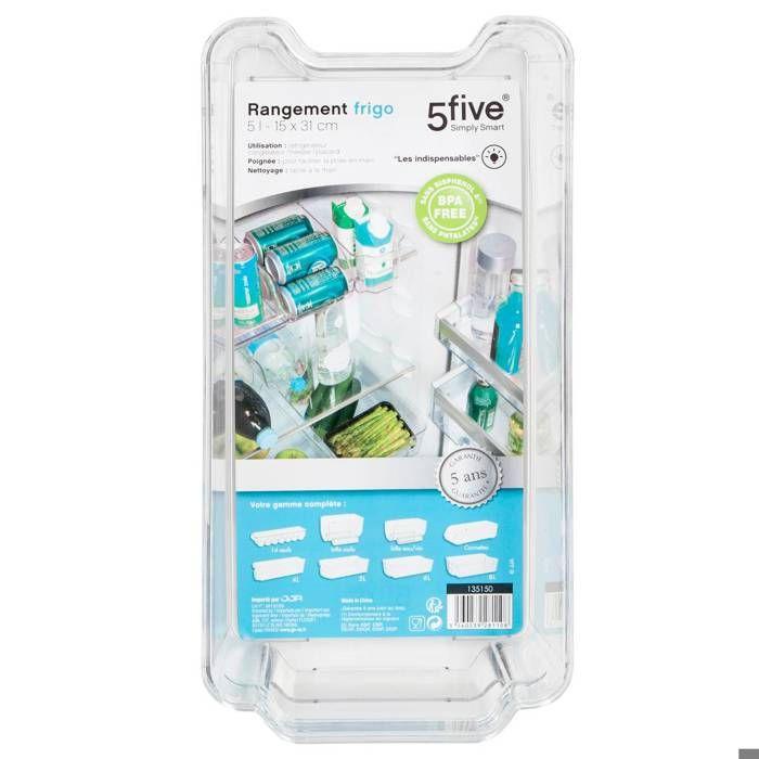 Bac Rangement Frigo 5 Litres 31x15 Cm - Transparent - Plastique - Résine - Adulte - Femme
