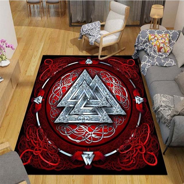 

Vikings Pattern Floor Mats Soft Rug Non-Slip Geometric Carpet for Living Room Bedroom Decoration 80x120cm
