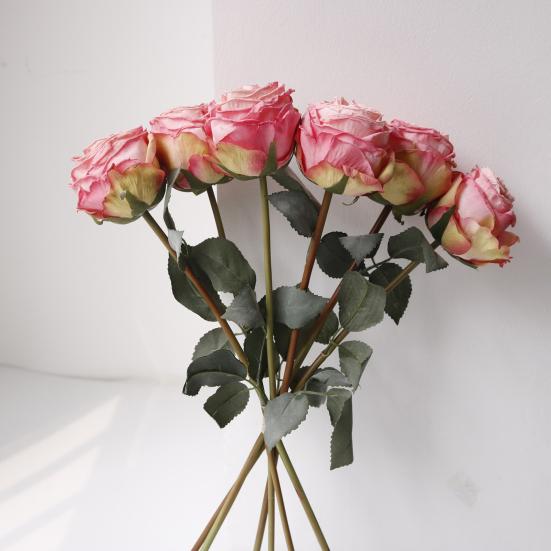 Artificial Rose Flower Realistic Faux Silk Rose with Stem for DIY Wedding Bouquets Home Party Table Centerpiece Floral Arrangement